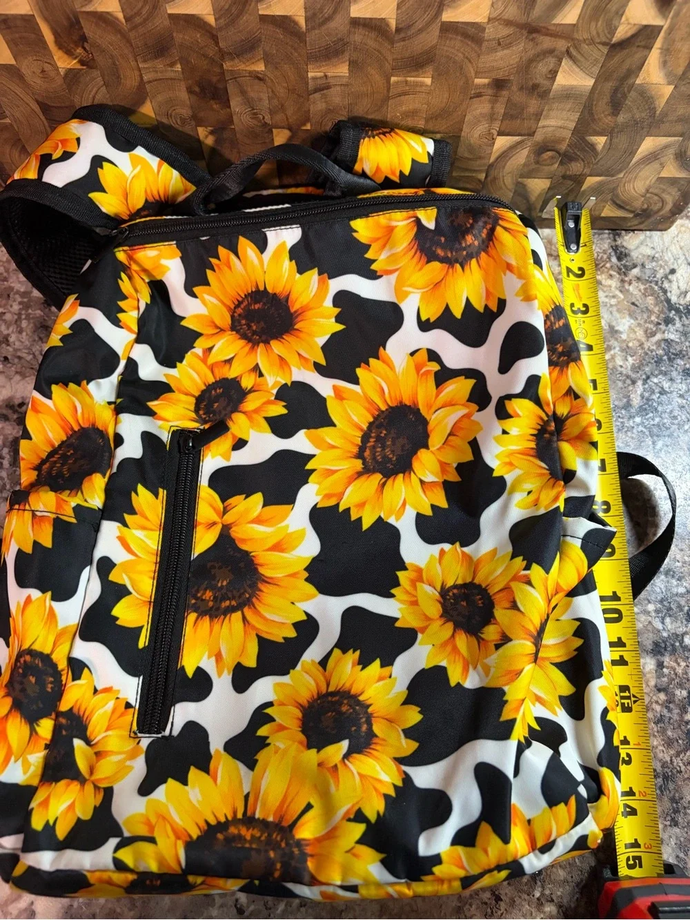Sunflower Print Women's Backpack - Yellow Sunflower
